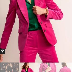 Boden pink velvet blazer